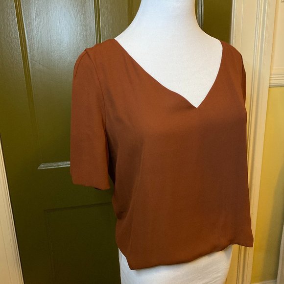 Babaton Tops - Aritzia Babaton Randy Blouse Burnt Orange